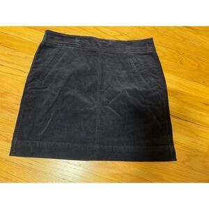 Ann Taylor LOFT navy blue corduroy mini skirt 6